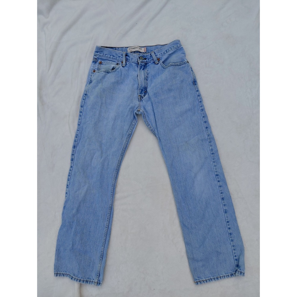 Vintage Orange Tab 505 Straight Fit Jeans Mens 32x30 Light Wash Blue Denim Pants